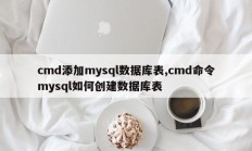 cmd添加mysql数据库表,cmd命令mysql如何创建数据库表