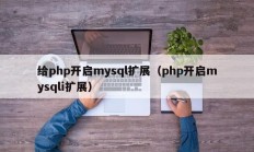 给php开启mysql扩展（php开启mysqli扩展）