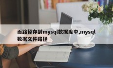 而路径存到mysql数据库中,mysql数据文件路径