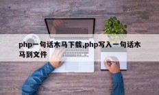 php一句话木马下载,php写入一句话木马到文件