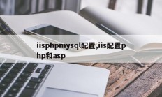 iisphpmysql配置,iis配置php和asp