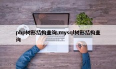 php树形结构查询,mysql树形结构查询