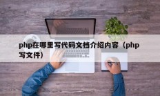 php在哪里写代码文档介绍内容（php 写文件）