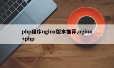 php程序nginx版本推荐,nginx+php