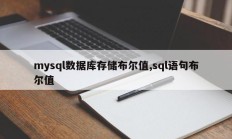 mysql数据库存储布尔值,sql语句布尔值