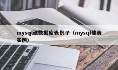 mysql建数据库表例子（mysql建表实例）