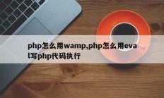 php怎么用wamp,php怎么用eval写php代码执行