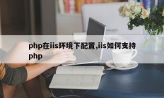 php在iis环境下配置,iis如何支持php