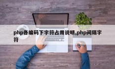 php各编码下字符占用说明,php间隔字符