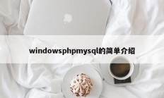 windowsphpmysql的简单介绍