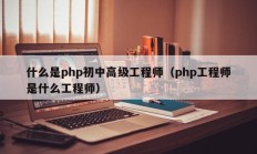 什么是php初中高级工程师（php工程师是什么工程师）