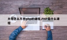 大学怎么不开php的课程,PHP是什么课程