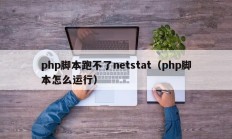 php脚本跑不了netstat（php脚本怎么运行）