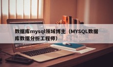 数据库mysql领域博主（MYSQL数据库数据分析工程师）
