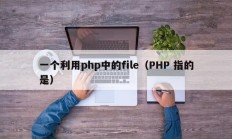 一个利用php中的file（PHP 指的是）