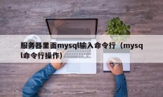 服务器里面mysql输入命令行（mysql命令行操作）