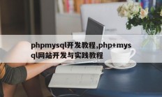 phpmysql开发指南，php+mysql网站开发实践指南