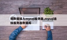 将数据插入mysql服务器,mysql连接服务器数据库