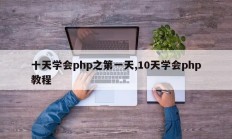 十天学会php之第一天,10天学会php教程