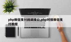 php微信支付回调接口,php对接微信支付教程