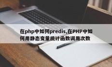在php中如何predis,在PHP中如何用静态变量统计函数调用次数