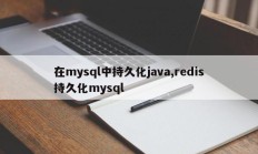 在mysql中持久化java,redis持久化mysql
