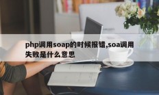 php调用soap的时候报错,soa调用失败是什么意思