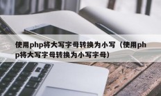 使用php将大写字母转换为小写（使用php将大写字母转换为小写字母）