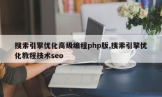 搜索引擎优化高级编程php版,搜索引擎优化教程技术seo