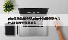 php显示数据类型,php中数据类型分几种,都有哪些数据类型