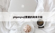 phpmysql曹鹏的简单介绍