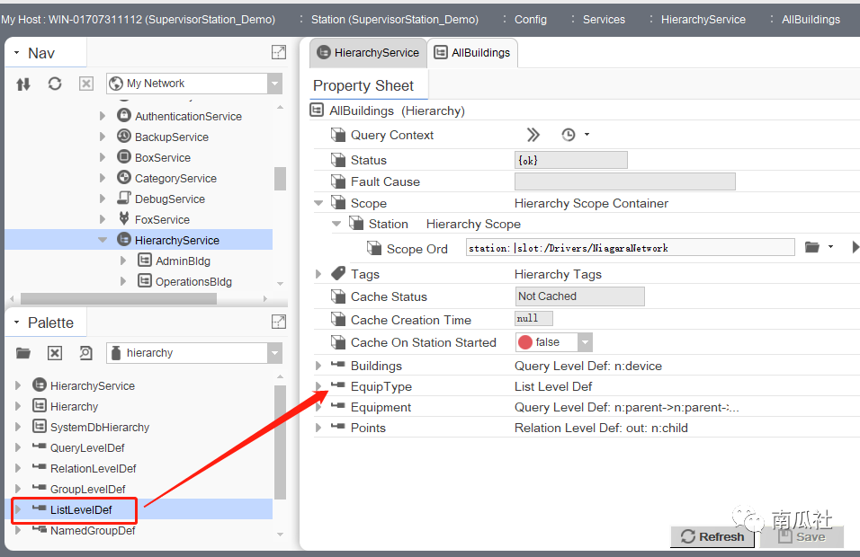 Niagara使用层级结构HierarchyService服务创建设备实体对象的数据模型
