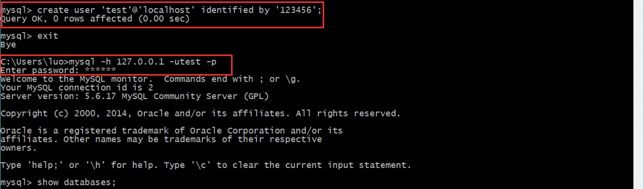 MYSQL语句大全：连接操作、用户创建、权限、删除