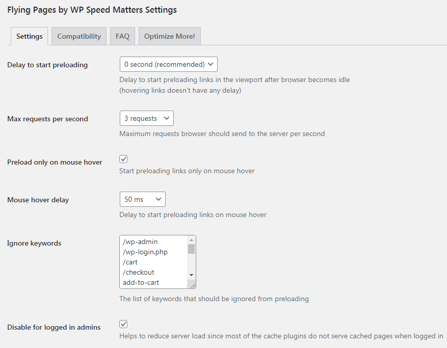WordPress插件：Flying Pages 鼠标经过链接时预加载页面