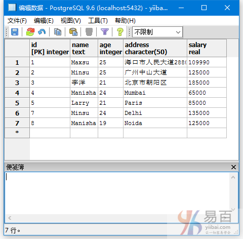 PostgreSQL列、表别名及示例