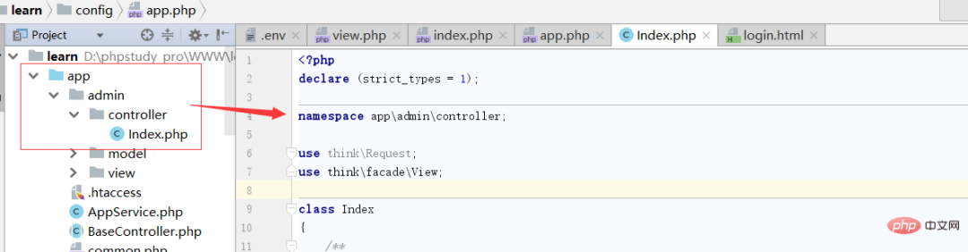 ThinkPHP6开发：控制器不存在:app\controller\Index？