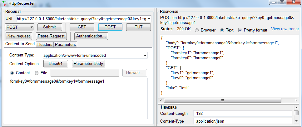 搭建简单Django服务并通过HttpRequester实现GET/POST http请求提交表单