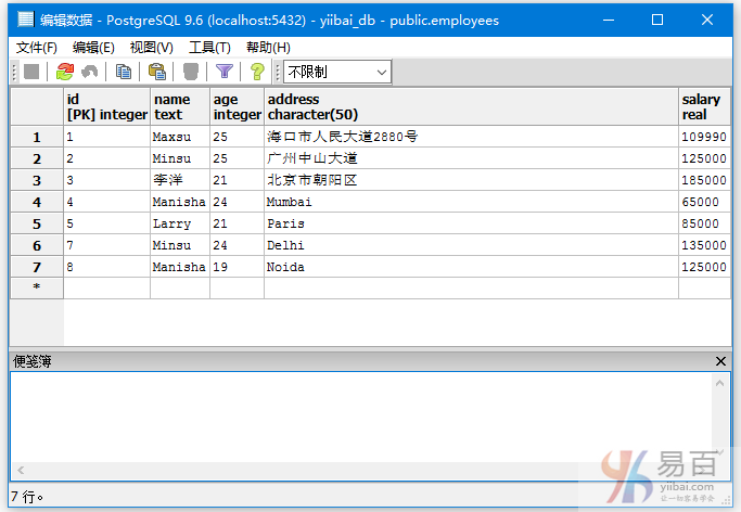PostgreSQL IN条件查询：从指定条件满足IN条件的表中获取数据