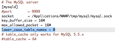 MySQL大小写敏感性 lower_case_table_names