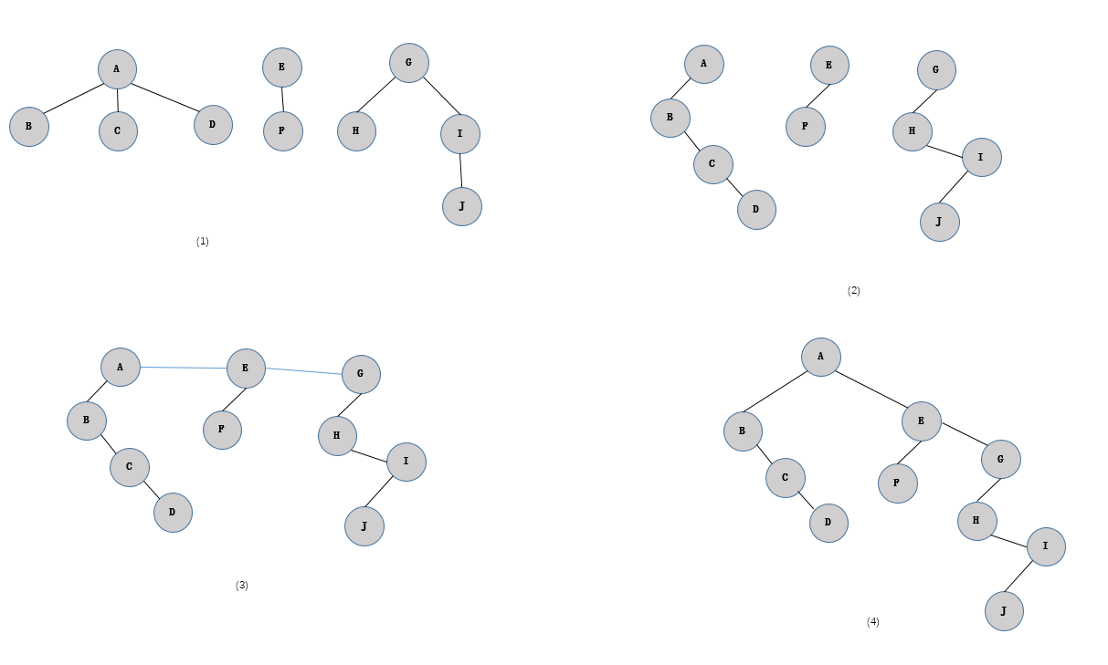 二叉树(树)与森林的相互转换