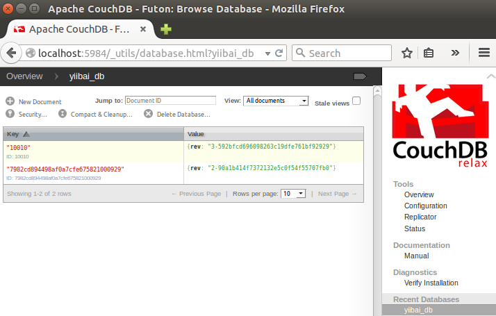 CouchDB使用Fauxton、cURL工具删除文档
