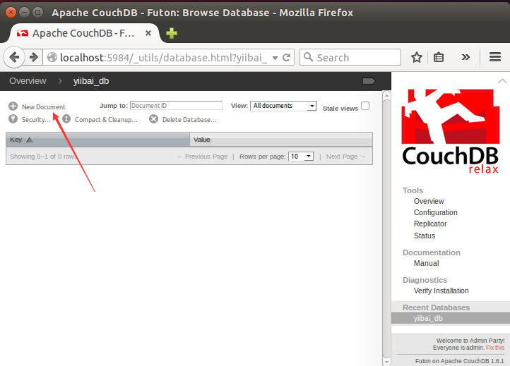 CouchDB数据库使用Fauxton、cURL实用程序创建文档