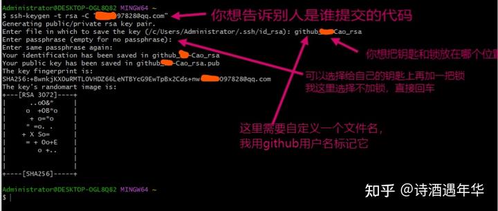 Git安装使用快速上手图文教程：创建一个 SSH 密匙代码从本地推送到 GitHub