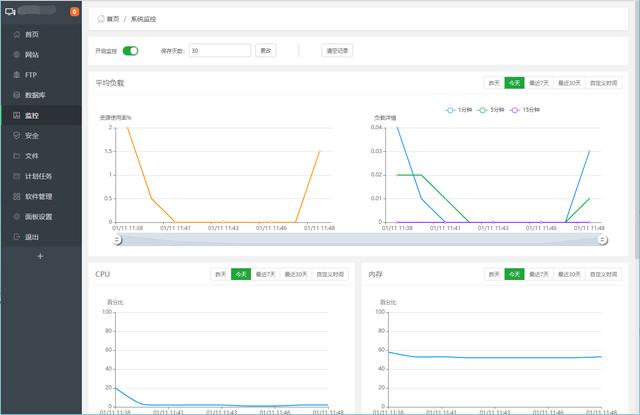 BT宝塔面板后台使用教程：网站、FTP、数据库、监控…