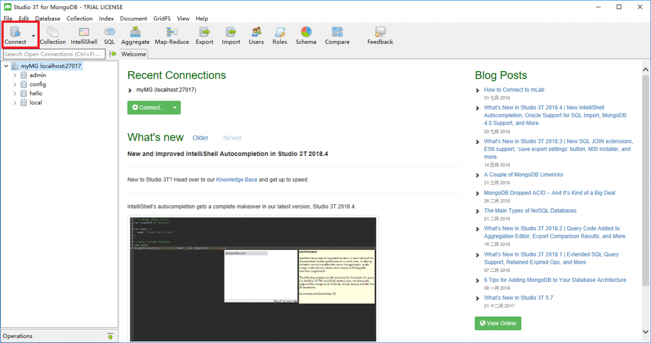MongoDB可视化工具Studio 3T的使用(CRUD)