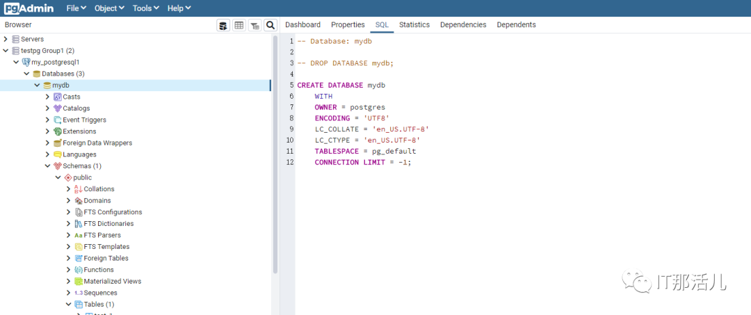 PostgreSQL管理工具pgAdmin 4使用手册