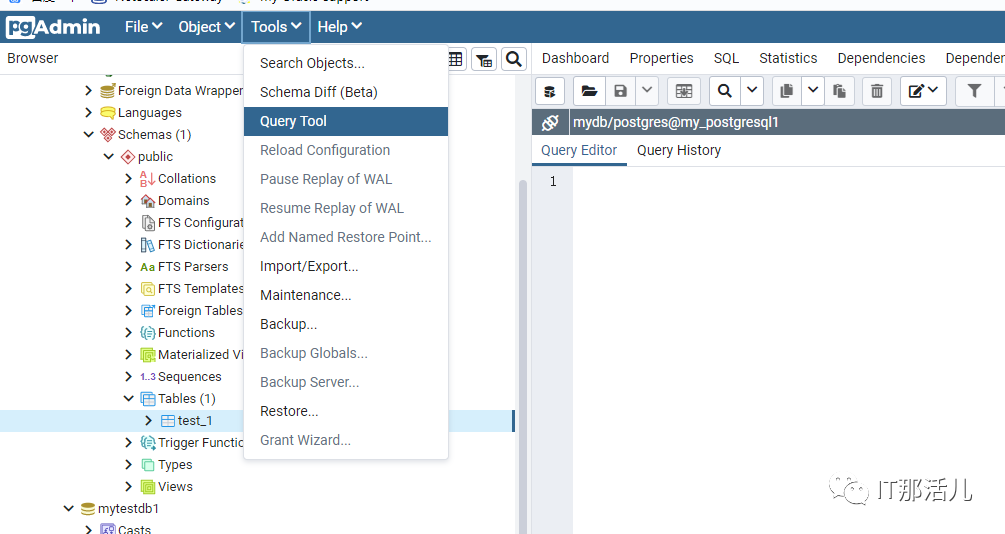 PostgreSQL管理工具pgAdmin 4使用手册
